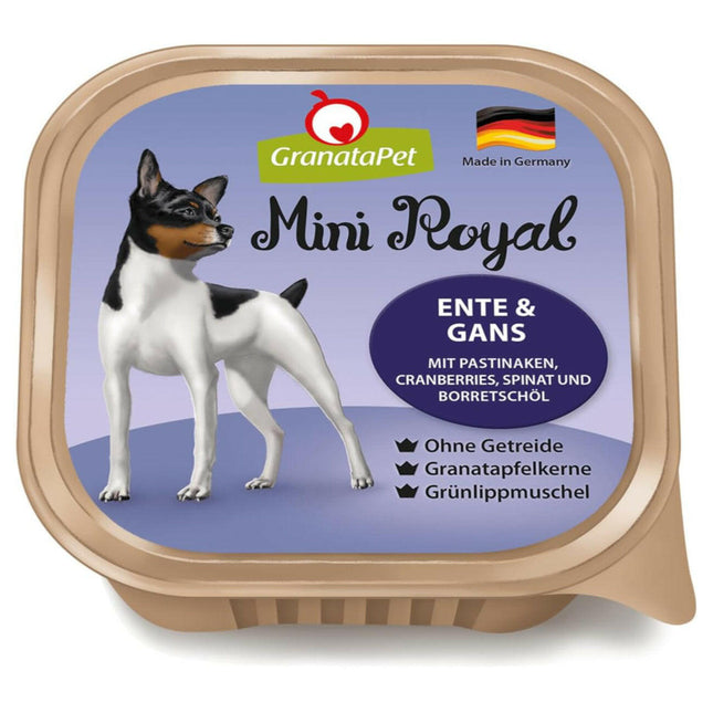 GranataPet Mini Royal Duck & Goose - grain-free wet food for small breed dogs, duck and goose.