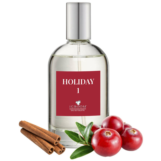 IGroom Eau De Toilette Holiday 1 - perfume for dogs with the scent of cinnamon, cloves, and cranberry.