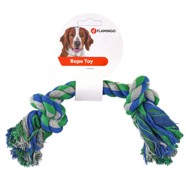 Flamingo Tricolor Rope Toy - Rope Chew Toy for Dogs - Blue.