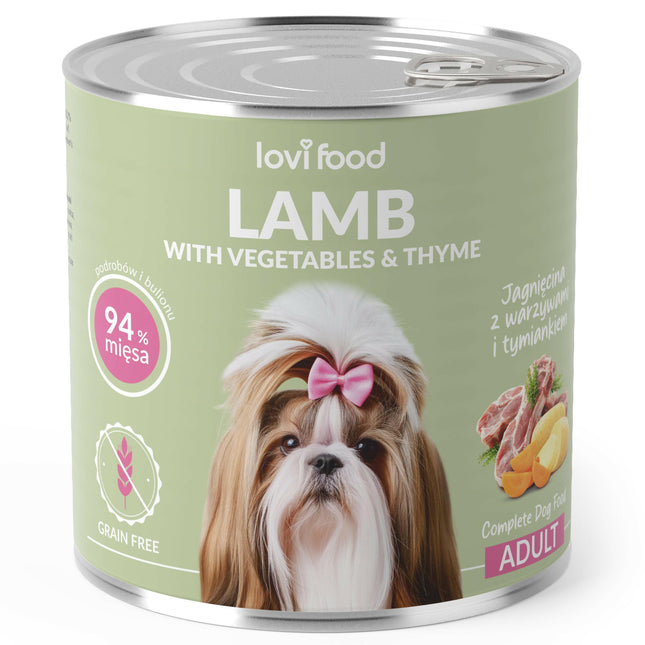 Lovi Food Lamb with Vegetables - wet dog food with lamb, vegetables, and thyme - 24x.
