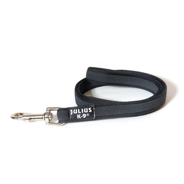 Julius K9 Color & Gray Supergrip Leash With Handle Black - training leash with handle, black, non-slip.