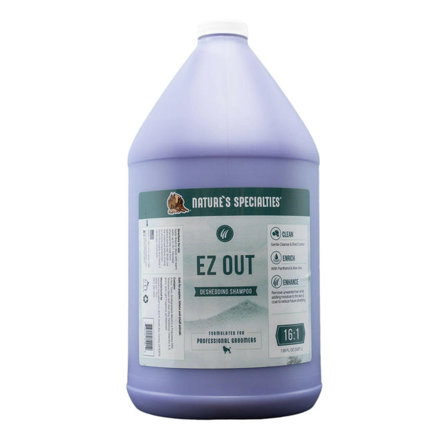 Nature's Specialties EZ Out Shampoo - undercoat removal support shampoo for dogs and cats, concentrate 1:16.