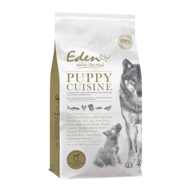Eden Puppy Cuisine Size M/L - food for medium and large breed puppies and juniors, salmon, poultry, fish.