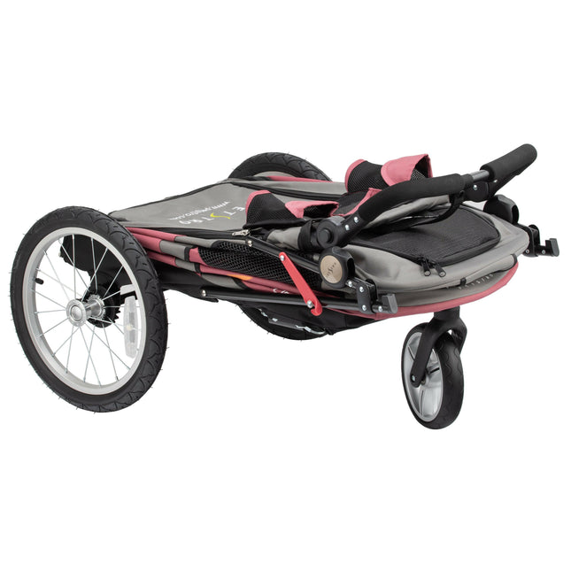 Show Tech Petstro 3 - Wheel Buggy Grey/Pink - stroller for dogs, cats, for walks.