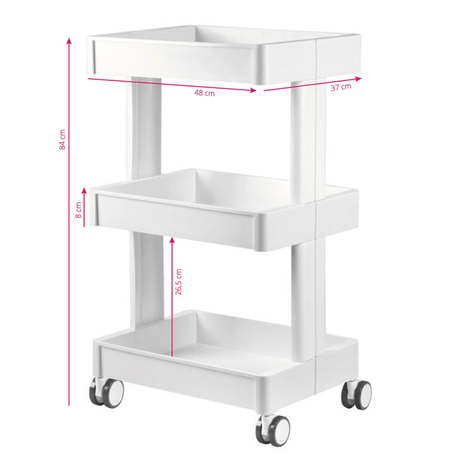 Activ 084 - grooming cart made of plastic, assistant, shelves on wheels.