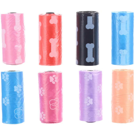 Flamingo Colorful Poop Bags 1x15pcs - dog waste bags, one roll.