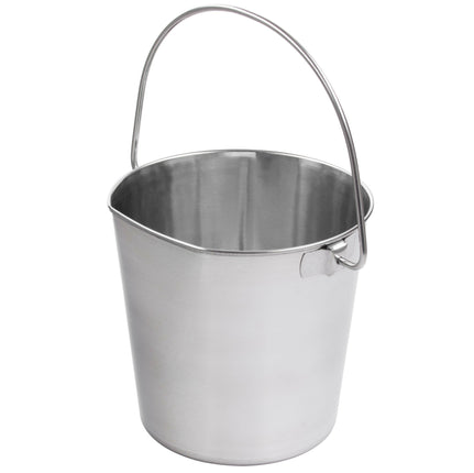 Show Tech Pail Flat Side - stainless steel bucket with a flat side, for cages - 1.9L.