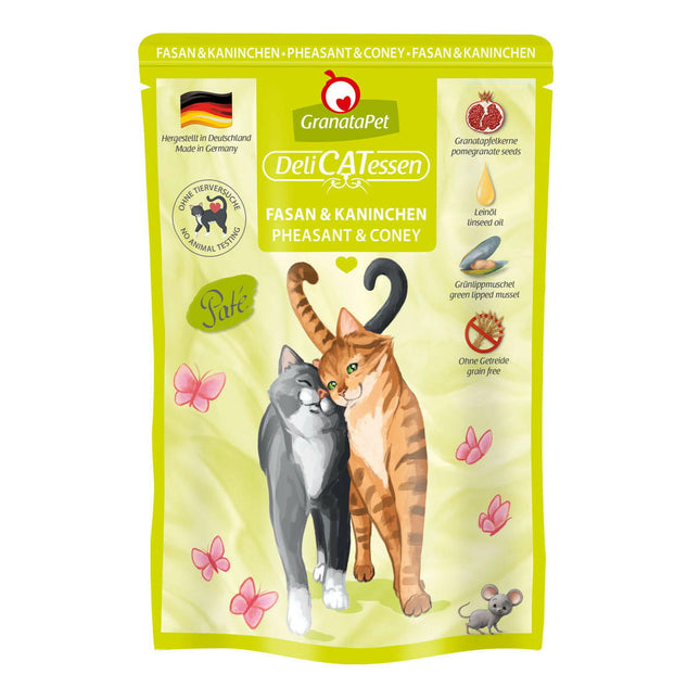 GranataPet DeliCatessen Pheasant & Coney - grain-free wet food with pheasant and rabbit, pouches for cats.