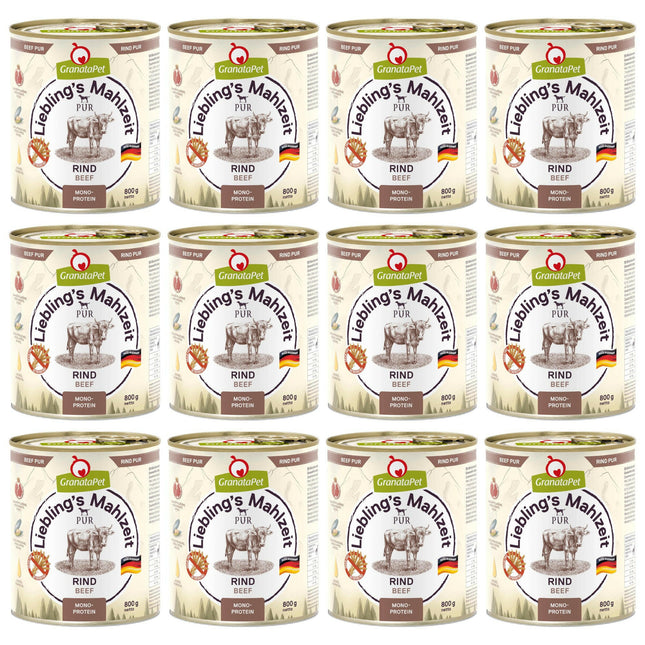 GranataPet Beef Pur - monoprotein grain-free wet food for dogs, beef.