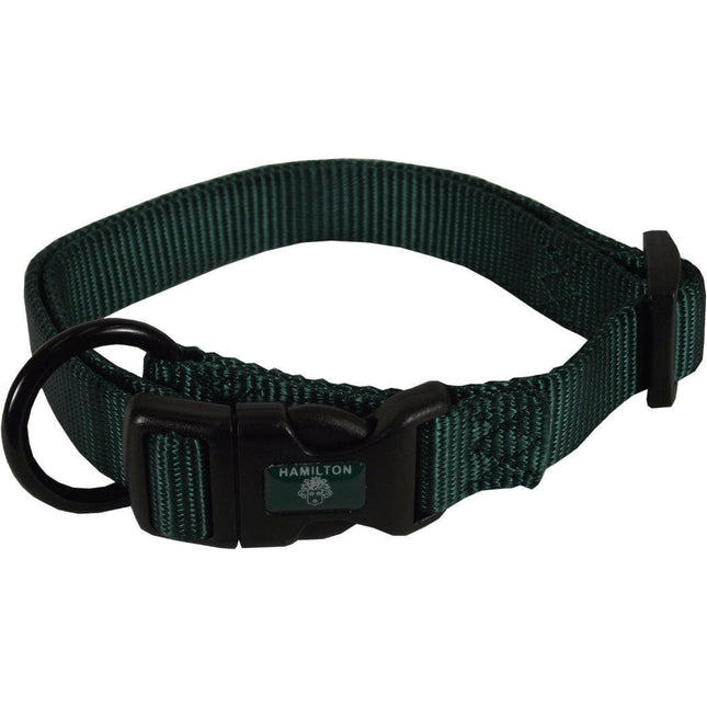 Hamilton Classic Adjustable Collar - nylon collar with smooth circumference adjustment, for small and medium breed dogs.
