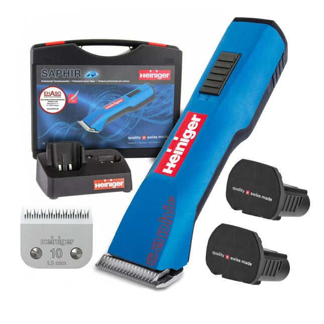 Heiniger Saphir - professional cordless grooming clipper with blade - rechargeable batteries.
