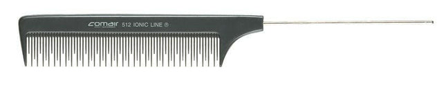 Comair Ionic Profi Line 512 Comb - anti-static comb with a metal pin, featuring mixed tooth lengths.