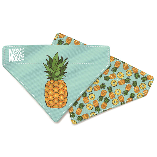 Max & Molly Reversible Bandana Sweet Pineapple - Double-sided bandana for dogs.