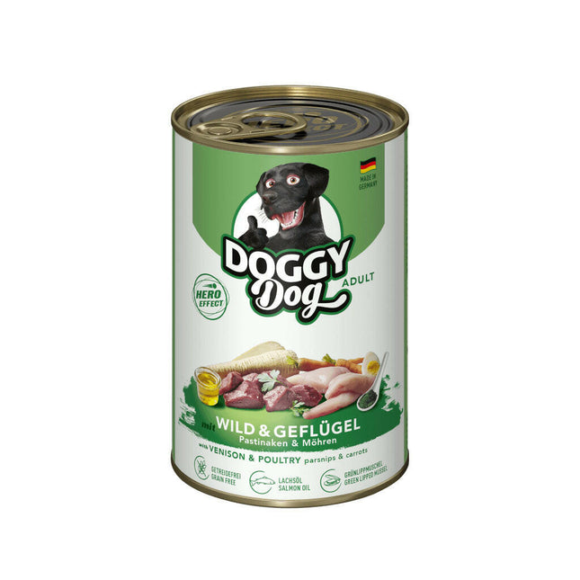 Doggy Dog Venison & Poultry - grain-free wet dog food with venison and poultry.