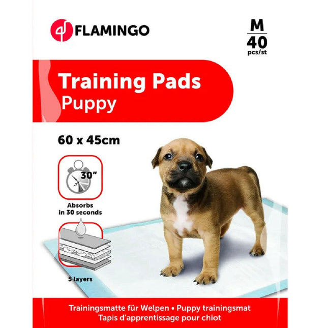 Flamingo Training Pads M (60x45cm) - dog training pads for housebreaking, 5-layer - 40 pieces.