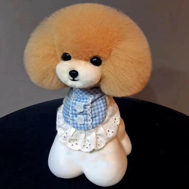 Mr. Jiang Teddy Head Hair - interchangeable fur for the Teddy grooming head, beige with a face.