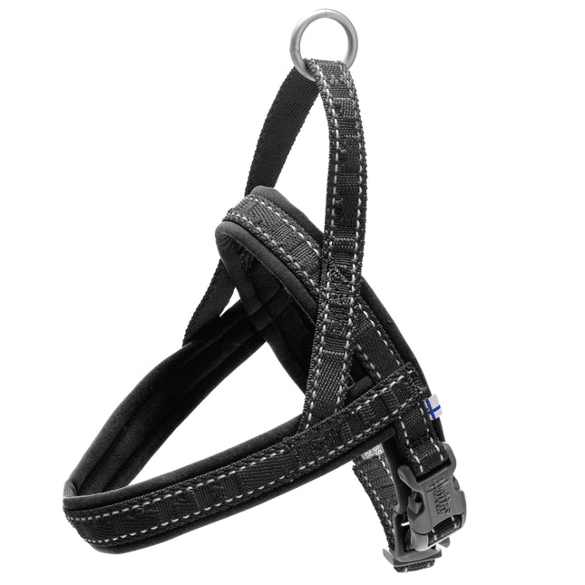 Hurtta Casual Eco Harness Raven - Norwegian-style harness for dogs made from recycled materials - 30 - 35.