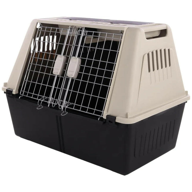 Flamingo Tripper Grey L - transporter for two dogs, divided.