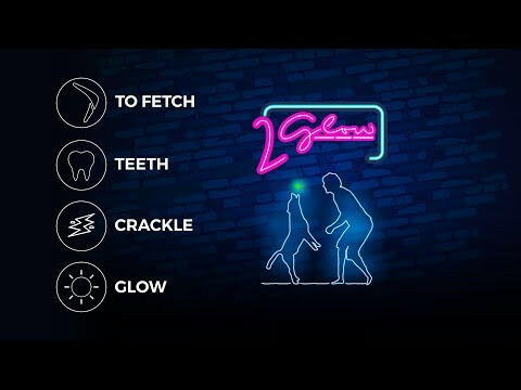 2 Glow Tear the Square - glowing toy for dogs, fluorescent cube for treats.