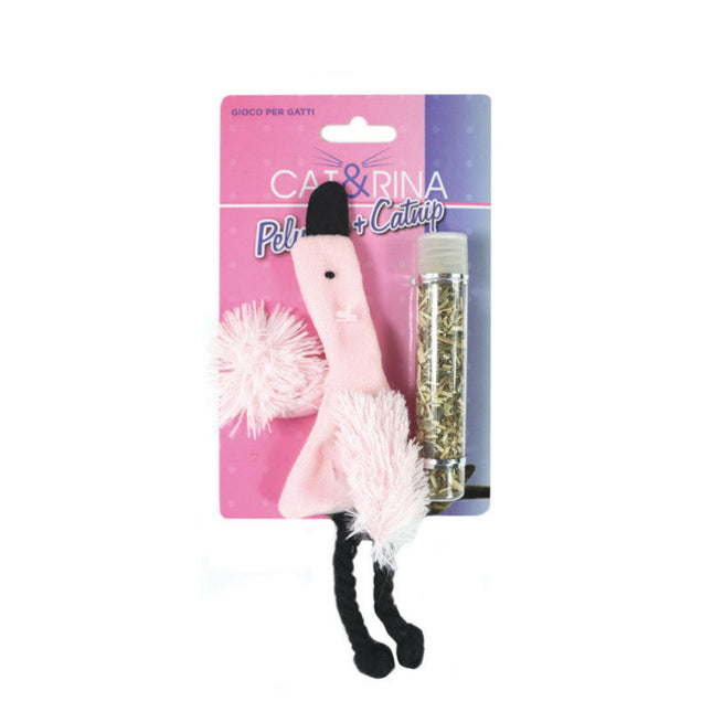 Cat&Rina Plush Flamingo - plush toy for cats, flamingo with catnip filling.