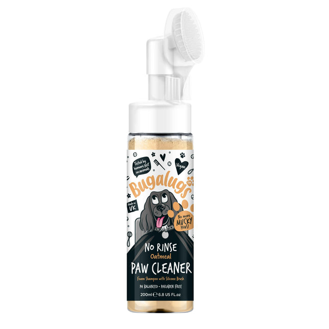 Bugalugs No Rinse Oatmeal Paw Cleaner - Oatmeal Foam for Cleaning Dog Paws, No Rinsing Required.