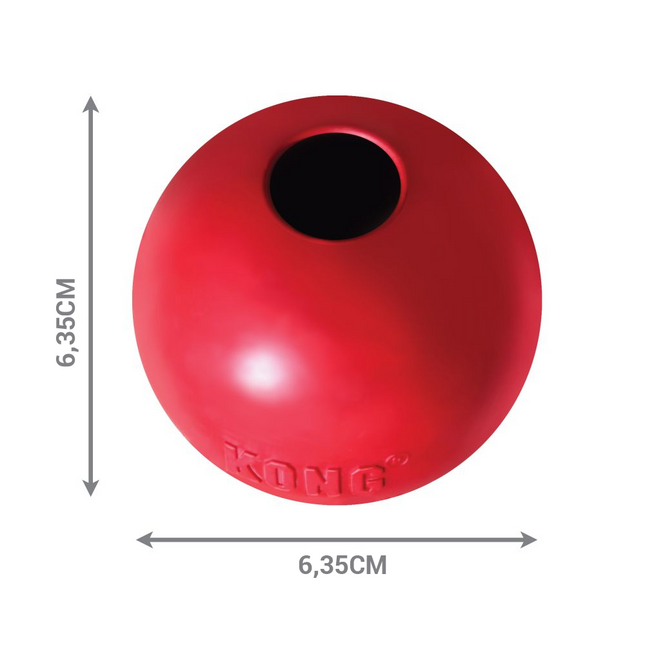 KONG Classic Ball - rubber, durable dog ball with a stuffing hole - 6cm.