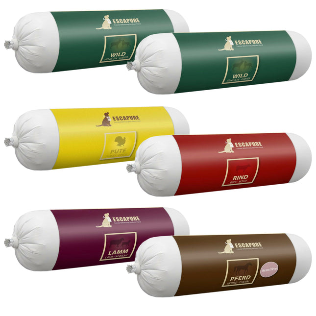 Escapure Sausage - wet food for dogs, meat stick, mixed flavors.