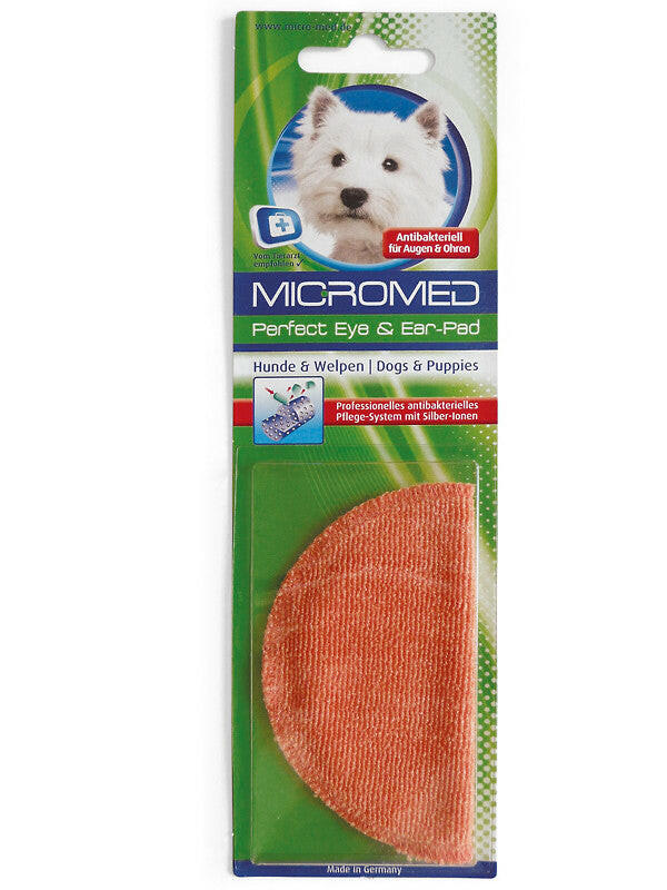 Micromed Perfect Eye & Ear - Reusable Eye and Ear Cleaner Pad for Dogs, Made of Microfiber with Silver Ions.
