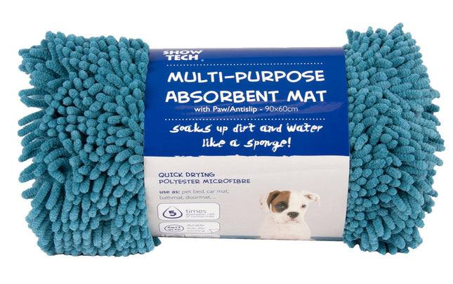 Show Tech Multi-Purpose Absorbent Mat - Non-slip absorbent mat made of microfiber - turquoise.