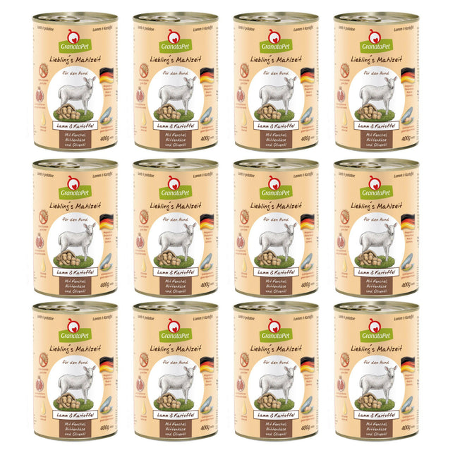 GranataPet Lamb & Potato - grain-free wet dog food, lamb and potatoes.