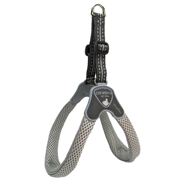 Coralpina Cinquetorri Harness Light Grey - lightweight mesh harness for small and medium dogs.