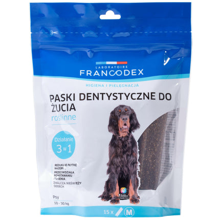 Francodex Dental Chews 15 pcs - dental treats for medium-sized dogs, removing tartar and bad breath..