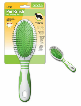 Andis Pin Brush - oval brush with metal pins.