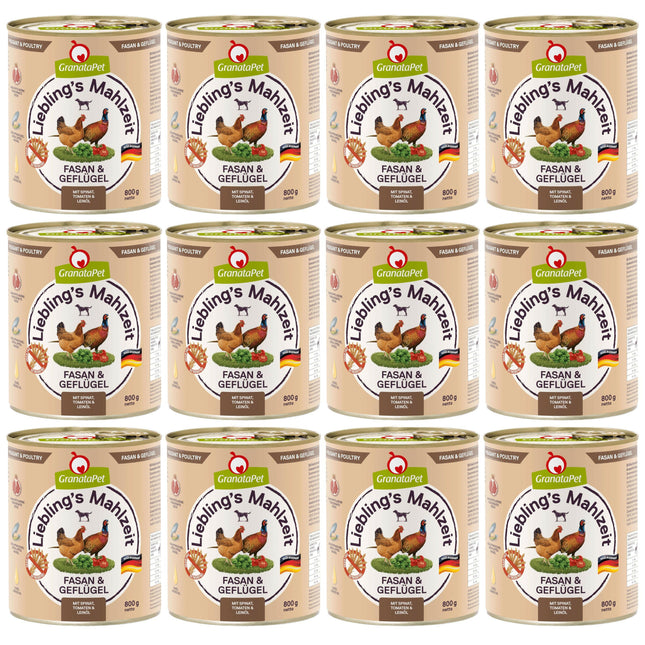 GranataPet Pheasant & Poultry - grain-free wet dog food, pheasant and poultry.