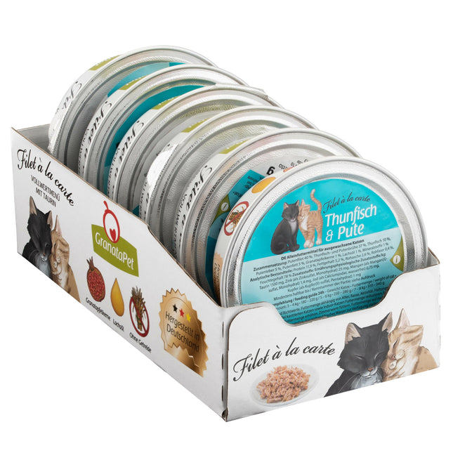 GranataPet Filet à la carte Tuna & Turkey - wet food for cats, fillets in their own sauce, tuna and turkey.