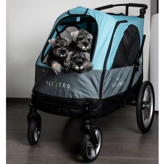 Show Tech Petstro Large 4-Wheel Buggy Turquoise/Grey - stroller for dogs, cats, large stroller, for.