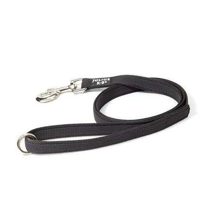Julius K9 Color & Gray Supergrip Leash With Handle Ring 1.4x120cm - anti-slip dog leash with handle and ring.