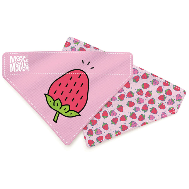 Max & Molly Reversible Bandana Strawberry Dream - reversible bandana for dogs.