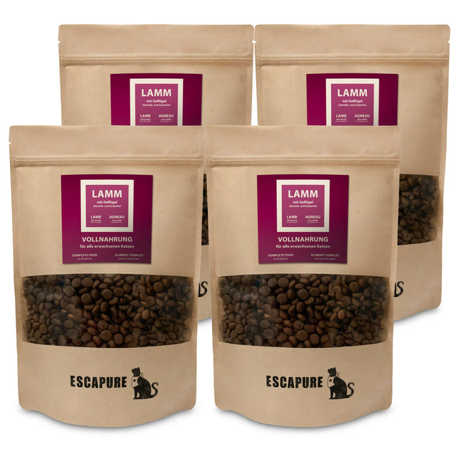 Escapure Dry Food Lamb with Poultry - complete dry food for adult cats, lamb with poultry.