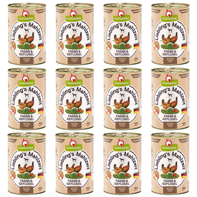 GranataPet Pheasant & Poultry - grain-free wet dog food, pheasant and poultry.
