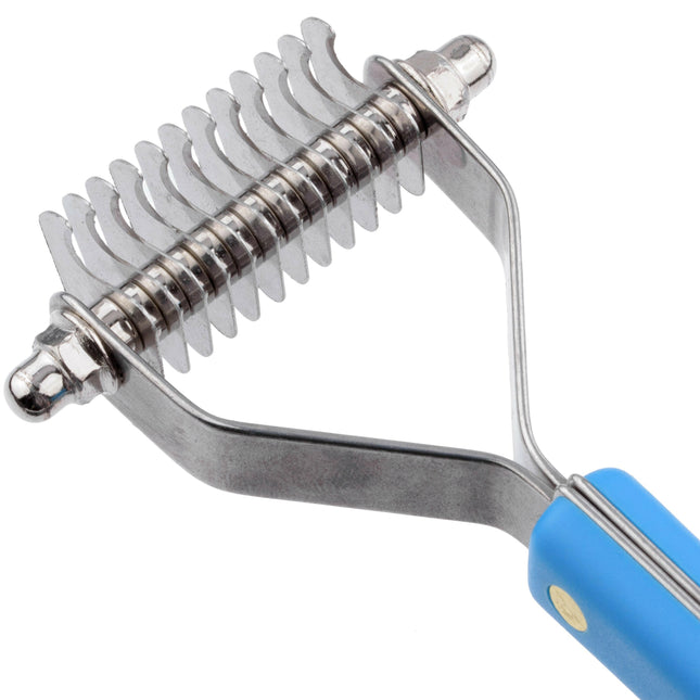 Groom Professional Medium Coat Rakes - hook trimmer with plastic handle, 12 hooks / spacing.