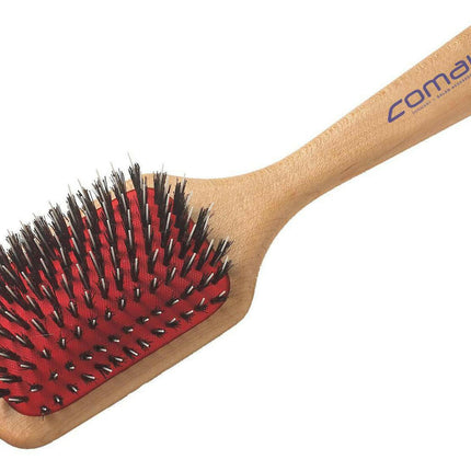 Comair Wooden Paddle Brush - small brush for normal and thicker hair, with natural bristles and nylon..