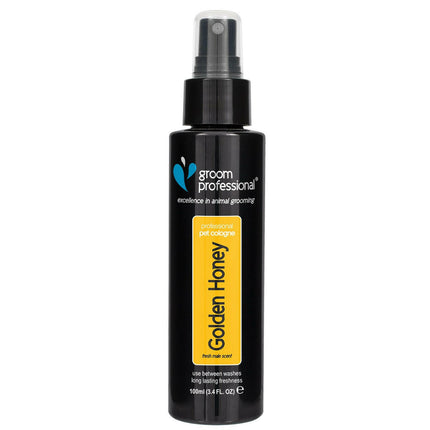 Groom Professional Golden Honey Cologne - fragrance water with a sweet honey scent featuring notes of vanilla, cedar, amber, and musk..