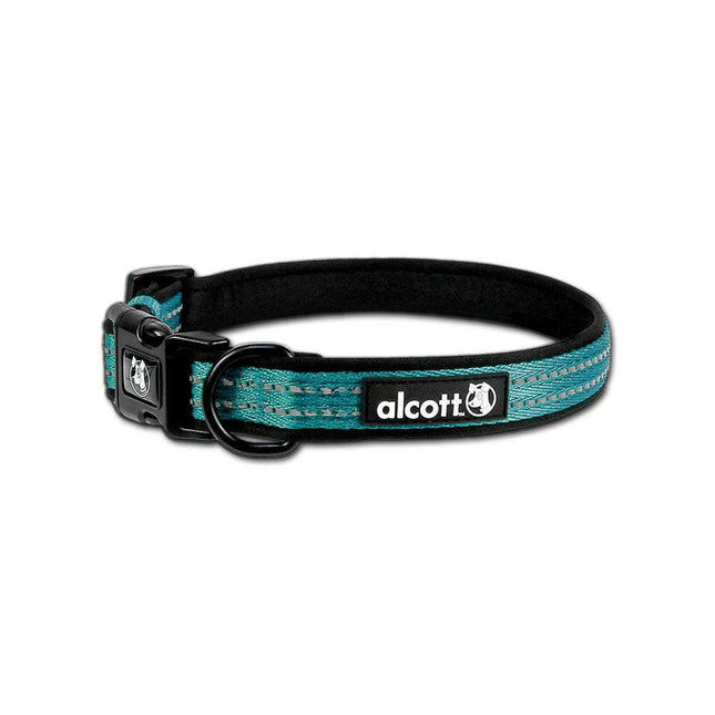 Alcott Adventure Collar Blue - reflective dog collar, blue.