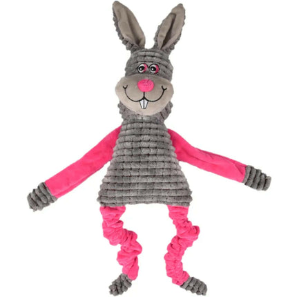 Flamingo Plush Rabbit Toy - crinkly rabbit with squeaker.
