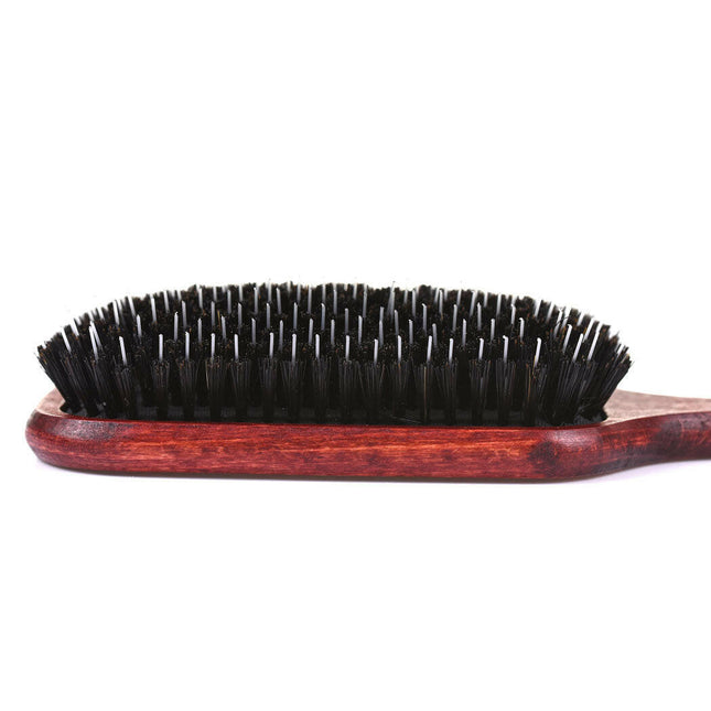 Blovi Wood Brush - extra large wooden brush with natural bristles and detangler, for long-haired breeds.