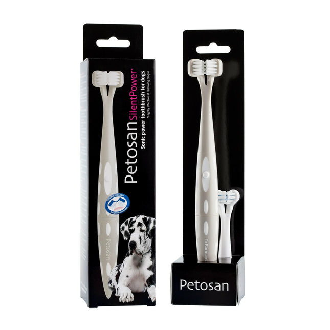 Petosan Sonic Silent Power - electric sonic toothbrush for dogs, with dual head.