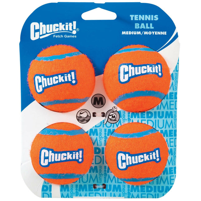 Chuckit! Tennis Ball M (6.4cm) - tennis balls for dogs, without squeaker - pack of 4.