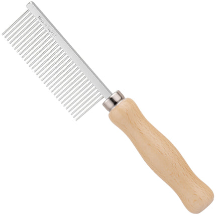 HPP UK Pet Comb - comb with a wooden handle, spacing.
