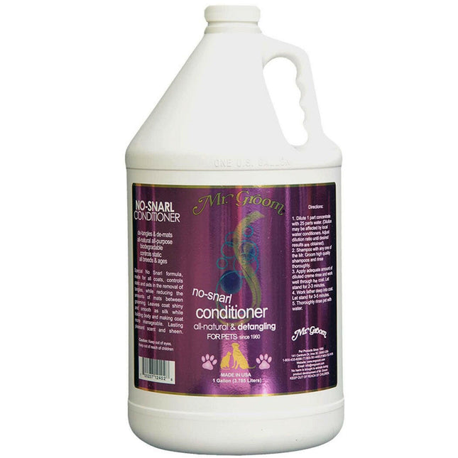 Mr Groom No Snarl Conditioner - detangling conditioner that prevents matting and clumping of dog and cat fur, concentrate 1:25.